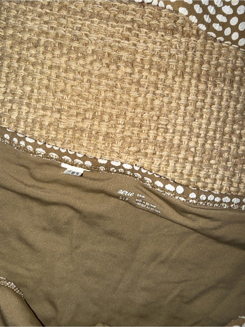 aerie Brown and White Dot Tie-Front Bikini Set - Picture 3 of 5